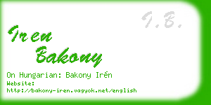iren bakony business card